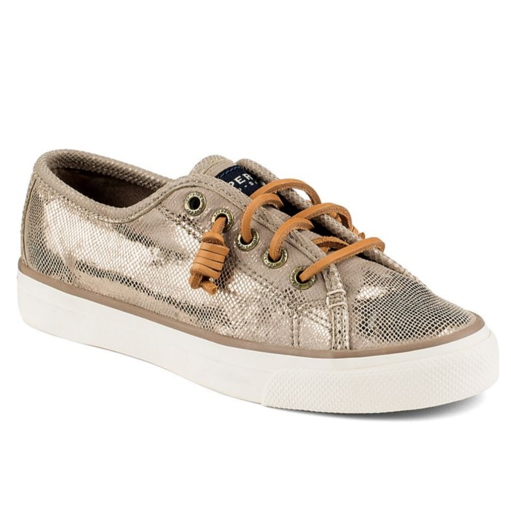 SPERRY Seacoast Metallic Python Embossed Sneaker